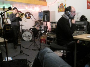 TV on the Radio trombonist Kevin Moehringer tracks for Dare Dukes' "Meet You at the Bus"
